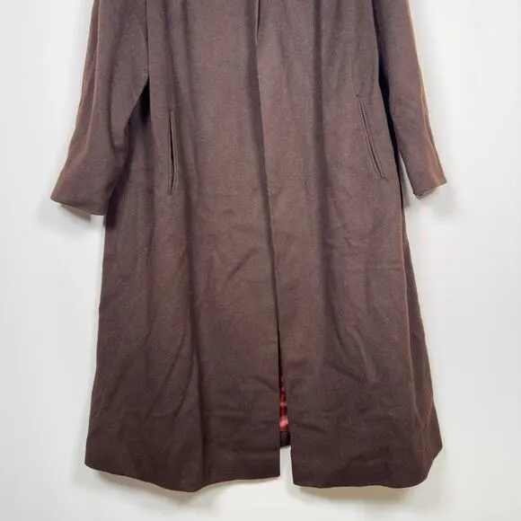 Vintage 1960's Maurice Brown Winter Overcoat Fur Collar Women's Size 8/ Medium