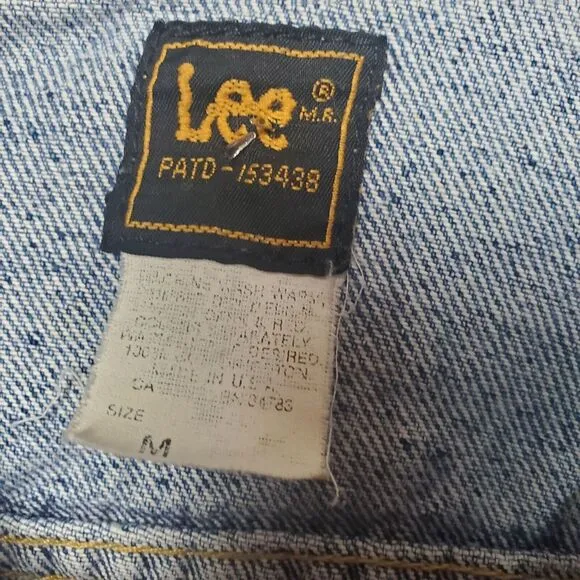 Vintage 70s Lee Womens Medium Jean Jacket PATD-153438 Blue Studded Made in USA