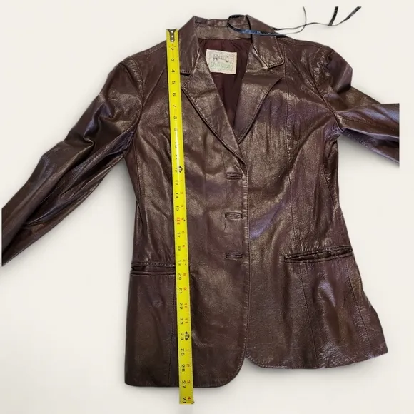 Vintage (70s/80s) H Bar C California Ranchwear Brown Leather Blazer