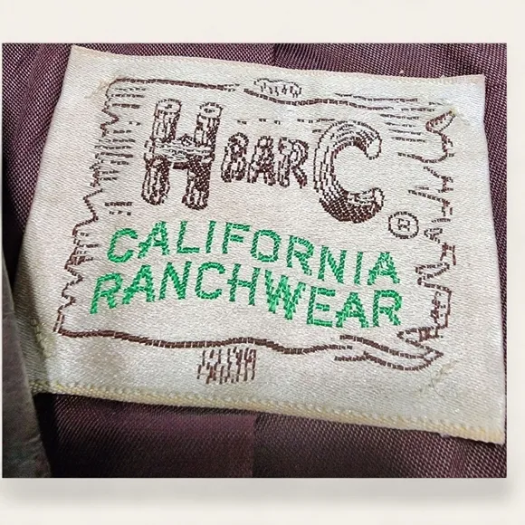 Vintage (70s/80s) H Bar C California Ranchwear Brown Leather Blazer