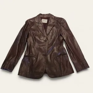 Vintage (70s/80s) H Bar C California Ranchwear Brown Leather Blazer