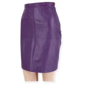 Vintage 80s/90s Avon Fashions Purple Soft Leather Pencil Skirt – Size 5/6