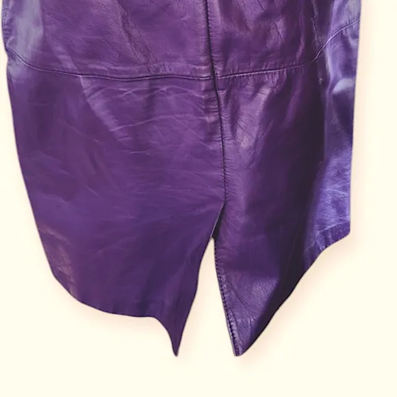 Vintage 80s/90s Avon Fashions Purple Soft Leather Pencil Skirt – Size 5/6