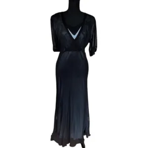 Vintage 90s Gothic Black Sheer Maxi Dress – Nostalgia Brand  Size M