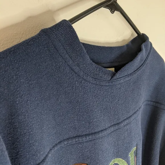 Vintage 90s Grunge Navy Blue Golf Embroidered Spell Out Grandpa Sweatshirt