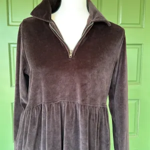 Vintage 90s Soft Velour Midi Dress