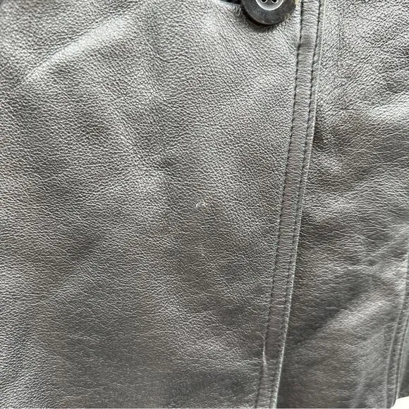 Vintage 90s Wilsons Leather Black Genuine‎ Leather Jacket Coat Size M