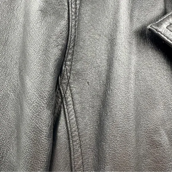 Vintage 90s Wilsons Leather Black Genuine‎ Leather Jacket Coat Size M