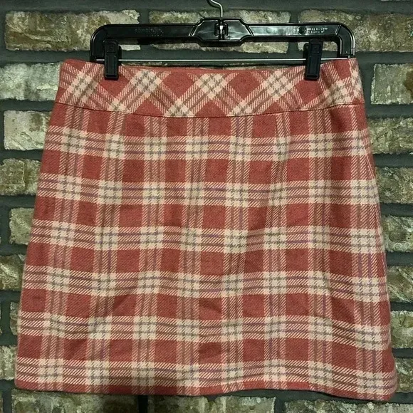 Vintage 90s Y2K Pink Plaid Wool Mohair Mini Skirt | Size 6 | Preppy Grunge Vibes