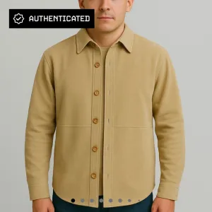 Vintage Bagatelle Tan Leather Shirt Jacket (S) – Flawless Unisex Fit, His &amp; Hers