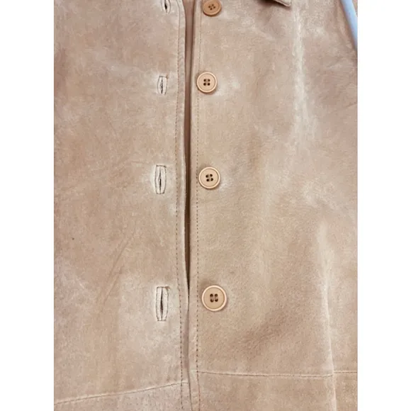 Vintage Bagatelle Tan Leather Shirt Jacket (S) – Flawless Unisex Fit, His &amp; Hers