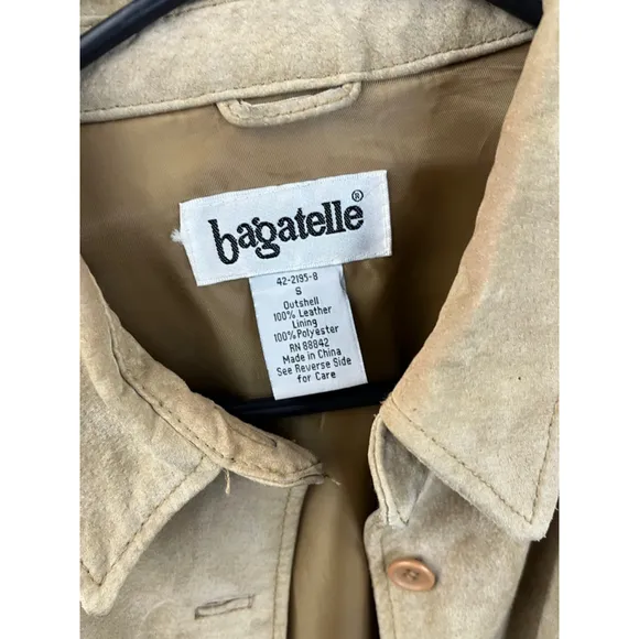 Vintage Bagatelle Tan Leather Shirt Jacket (S) – Flawless Unisex Fit, His &amp; Hers