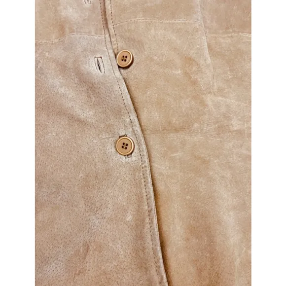 Vintage Bagatelle Tan Leather Shirt Jacket (S) – Flawless Unisex Fit, His &amp; Hers