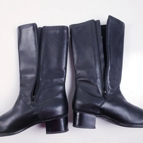 Vintage Blondo  Womens Size 9.5 Side Zip Waterproof Tall Heeled Boots Square Toe