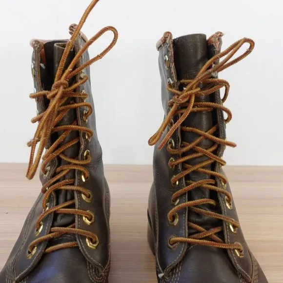 VINTAGE DUNHAM Boots Leather Mens 6.5 Womens 8 Combat Hunting Duraflex CANADA
