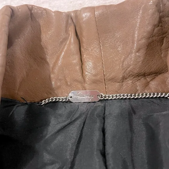 Vintage Franco Pugi Brown and Black Two-Tone Leather Jacket Size 40