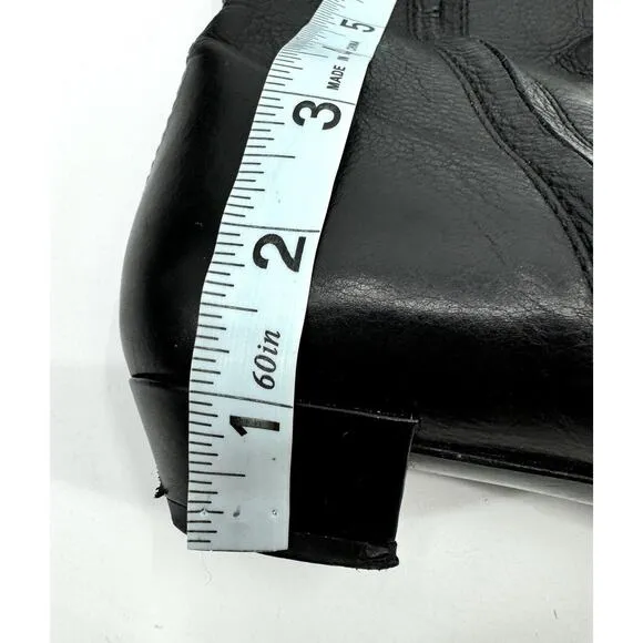 Vintage Gucci Boots Knee High Black Leather Size 35 Heel Repair Buckle Zippers