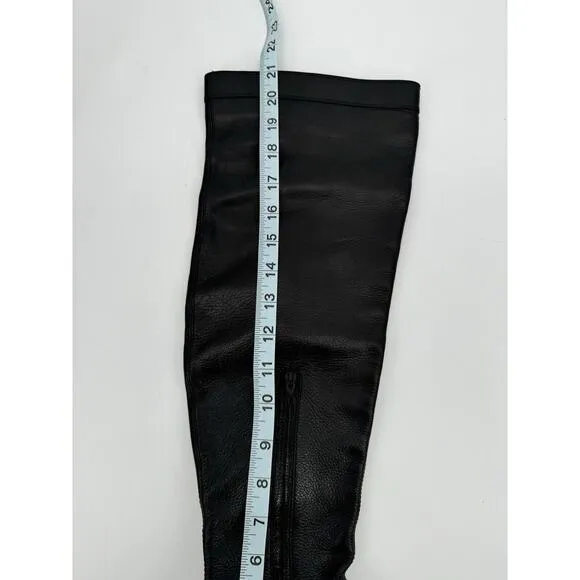 Vintage Gucci Boots Knee High Black Leather Size 35 Heel Repair Buckle Zippers
