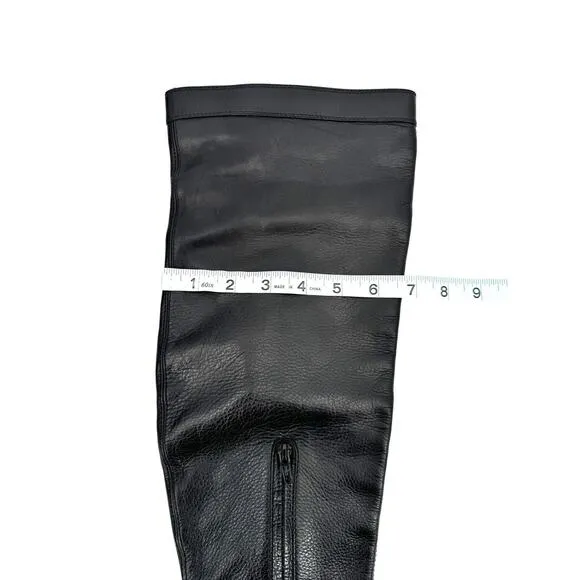 Vintage Gucci Boots Knee High Black Leather Size 35 Heel Repair Buckle Zippers