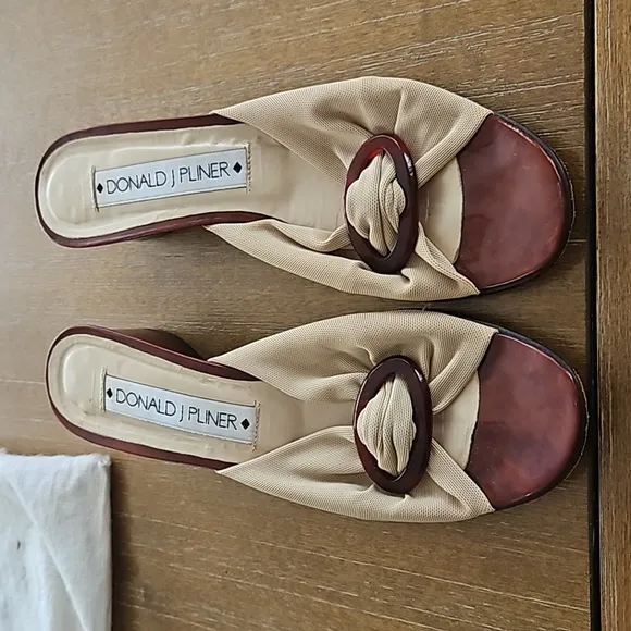 VINTAGE HANDMADE DONALD J PLIINER SLIP-ON SHOES WITH BAG