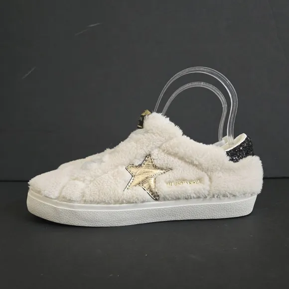 Vintage Havana Melina Beige Faux Fur Star Sneakers Shoes Size 6