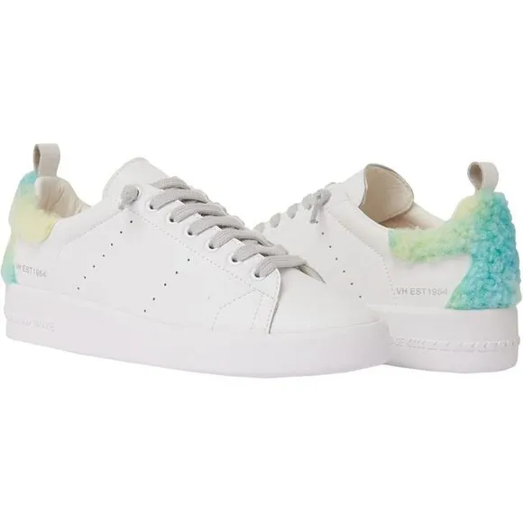 Vintage Havana Shoes Destiny White Tie Dye Leather Lace Up Sneakers