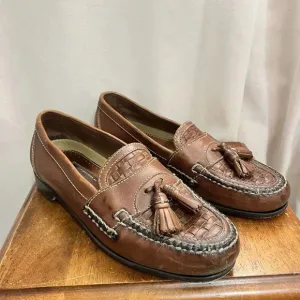Vintage Johnson &amp; Murphy Oxford Dress Shoes Loafer Mens Size 11 M Brown Slip On