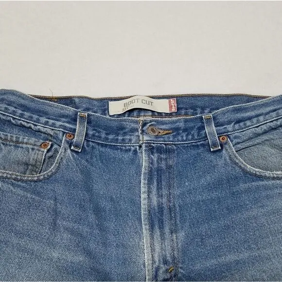 VINTAGE Levi's 517 Bootcut Distressed High Rise Light Wash Jeans Size 16-18