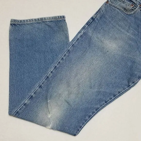 VINTAGE Levi's 517 Bootcut Distressed High Rise Light Wash Jeans Size 16-18