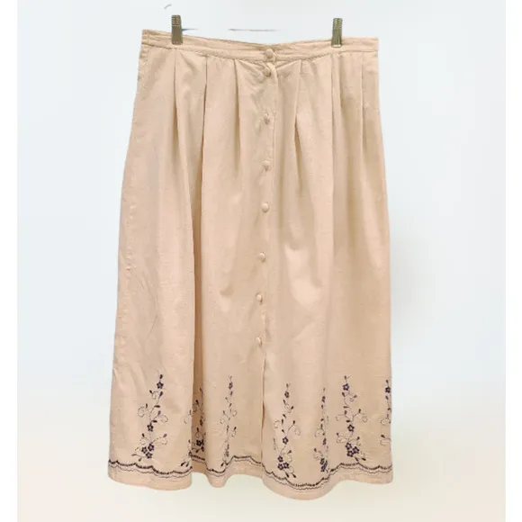 Vintage Muslin Embroidered Skirt size 20