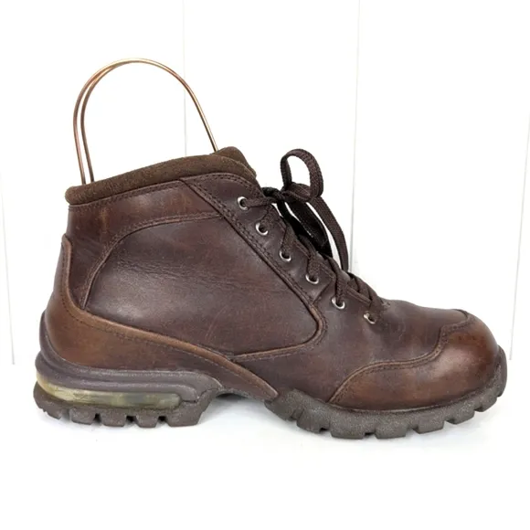 Vintage Nike Air Sneaker Boots Brown Leather Men's Size 7 Waterproof