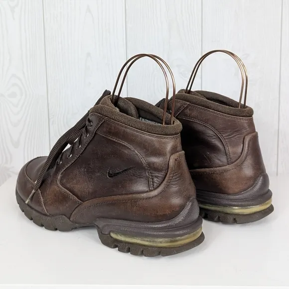 Vintage Nike Air Sneaker Boots Brown Leather Men's Size 7 Waterproof