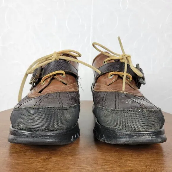 Vintage POLO Ralph Lauren Dover II Mens Boots 10 Brown Leather Duck Distressed