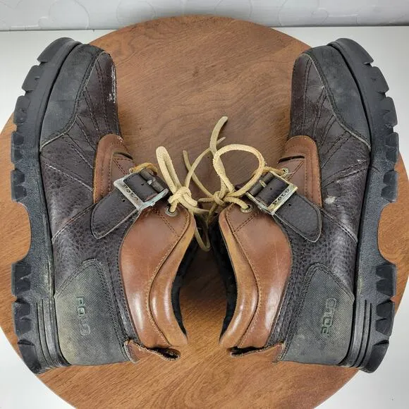 Vintage POLO Ralph Lauren Dover II Mens Boots 10 Brown Leather Duck Distressed