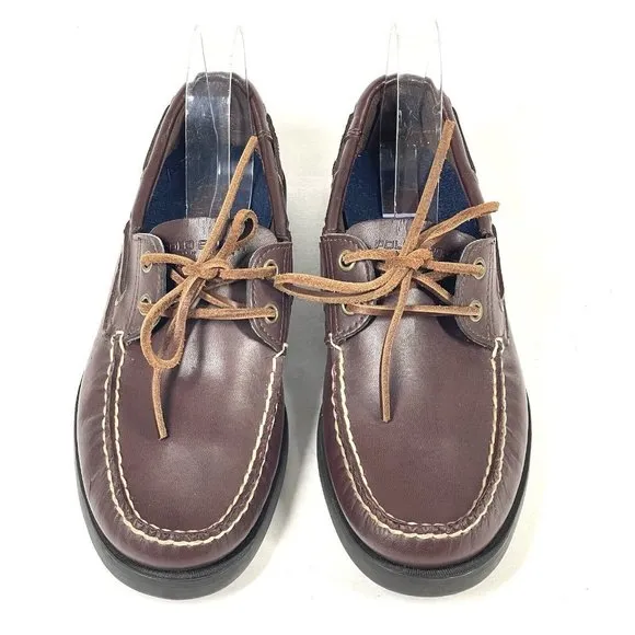 Vintage‎ POLO SPORT Ralph Lauren Boat Shoes Mens 8 D Loafers Brown Leather 90s
