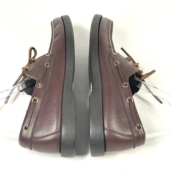 Vintage‎ POLO SPORT Ralph Lauren Boat Shoes Mens 8 D Loafers Brown Leather 90s