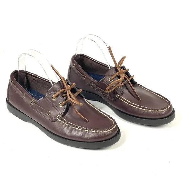 Vintage‎ POLO SPORT Ralph Lauren Boat Shoes Mens 8 D Loafers Brown Leather 90s