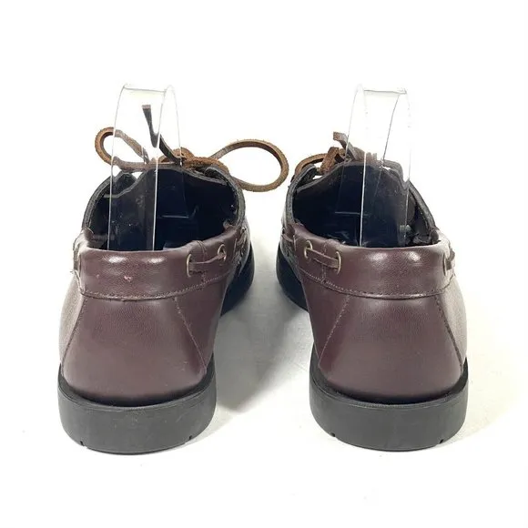 Vintage‎ POLO SPORT Ralph Lauren Boat Shoes Mens 8 D Loafers Brown Leather 90s