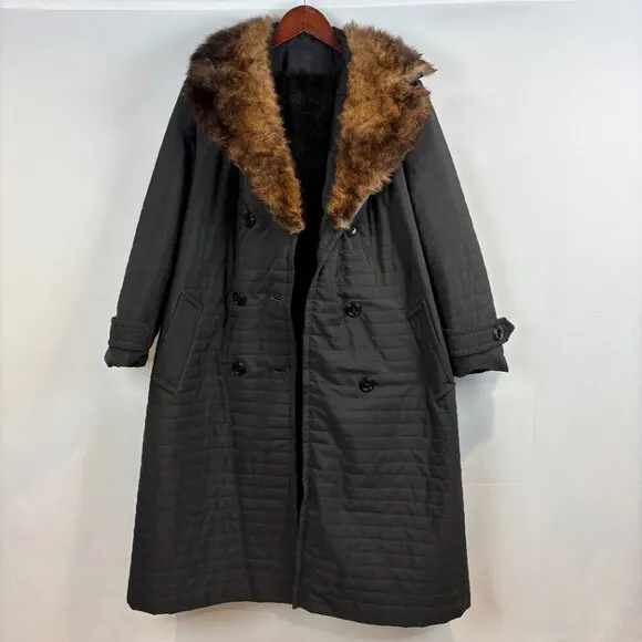 Vintage Sears Fashion Coat with Real Fur Collar and Union Label