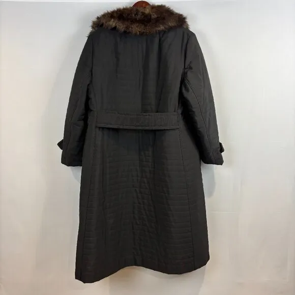 Vintage Sears Fashion Coat with Real Fur Collar and Union Label