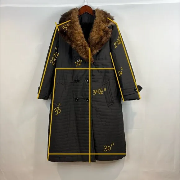 Vintage Sears Fashion Coat with Real Fur Collar and Union Label