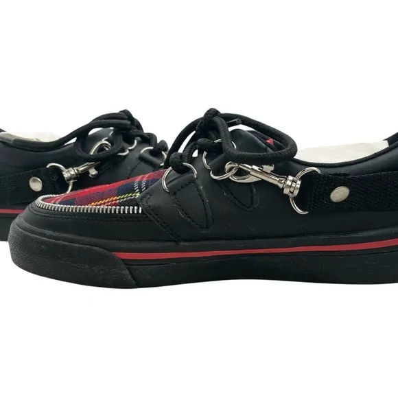 Vintage T.U.K. Red Plaid Creepers M4/W6 Punk Platform Shoes 90s Bone Sole Rare