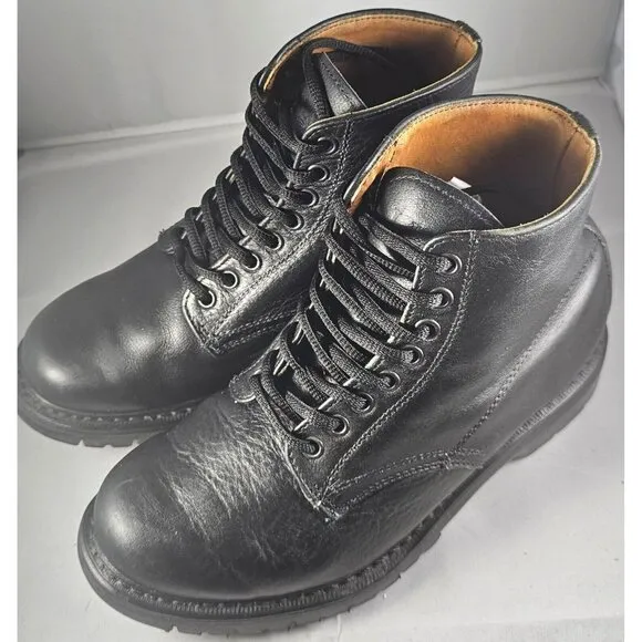 Vintage LLBean Men’s Black waterproof leather Combat Boots Size 6 Made In Canada