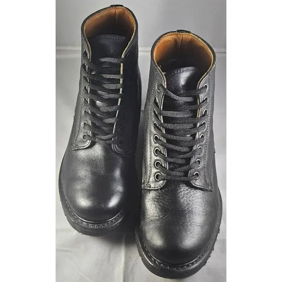 Vintage LLBean Men’s Black waterproof leather Combat Boots Size 6 Made In Canada