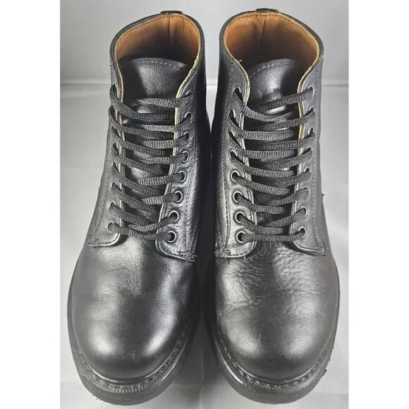 Vintage LLBean Men’s Black waterproof leather Combat Boots Size 6 Made In Canada