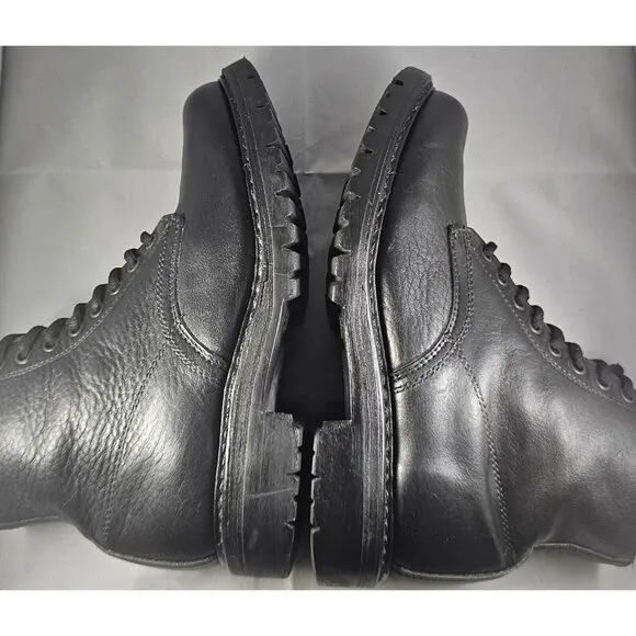 Vintage LLBean Men’s Black waterproof leather Combat Boots Size 6 Made In Canada