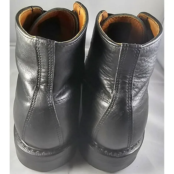 Vintage LLBean Men’s Black waterproof leather Combat Boots Size 6 Made In Canada
