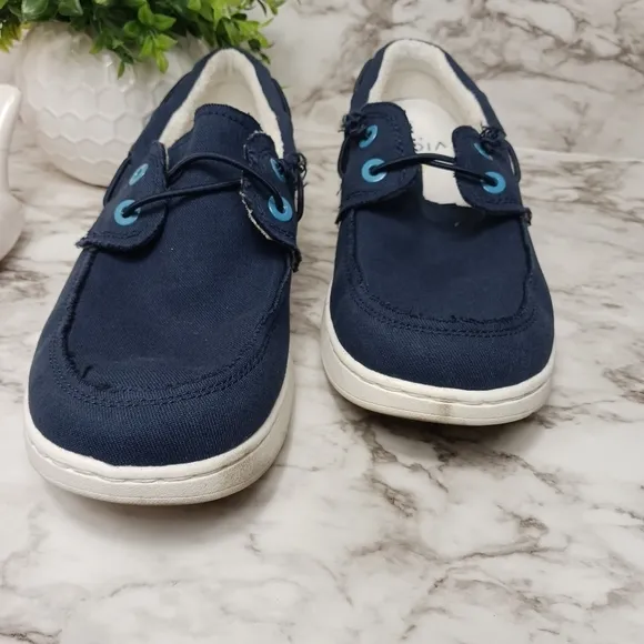 VIONIC Beach Mens 8 Navy Blue Skipper Slip-On Casual Comfort Shoes