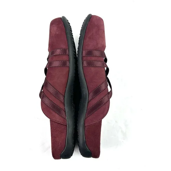 Vionic Claire Shoes 6 Burgundy Maroon Suede Slip On Flats