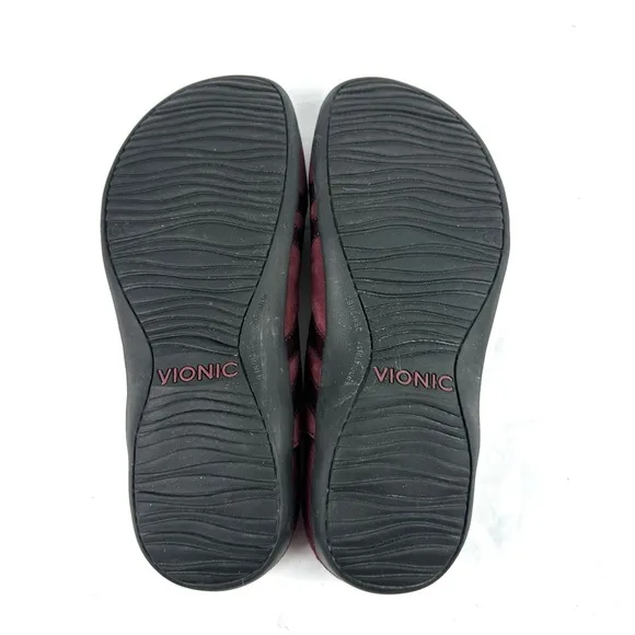 Vionic Claire Shoes 6 Burgundy Maroon Suede Slip On Flats